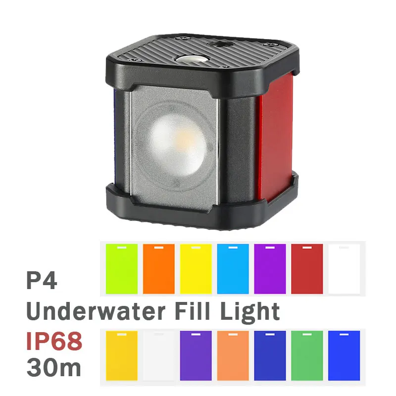 

Luxceo P4 30m Underwater Fill Light for Gopro IP68 Waterproof 800mah Universal Mini Video Light for DSLR Action Camera