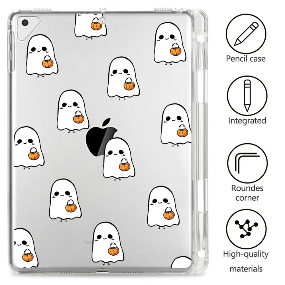 Чехол с милым призраком для ipad 7 го поколения pro 11 чехол 2020 прозрачный силиконовый