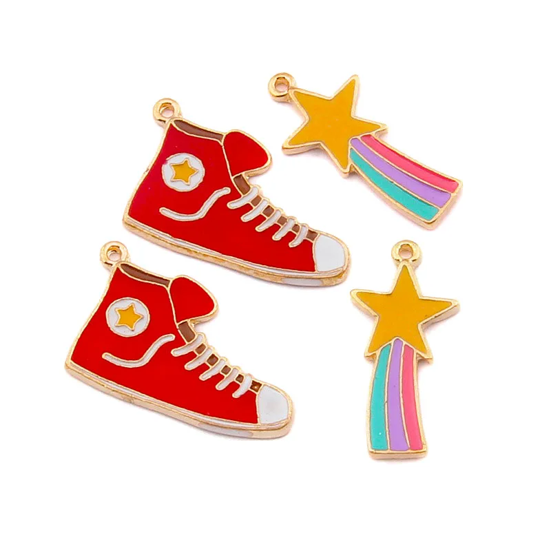 10 шт. DIY масляные ювелирные аксессуары эмалированные тапки амулеты звезда ручной