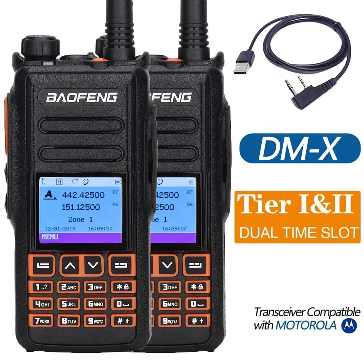 2 шт Baofeng DM X цифровой GPS Tier1 & Dual Time Slot рация ПМР ham цифровой/аналоговый и 1801 1701
