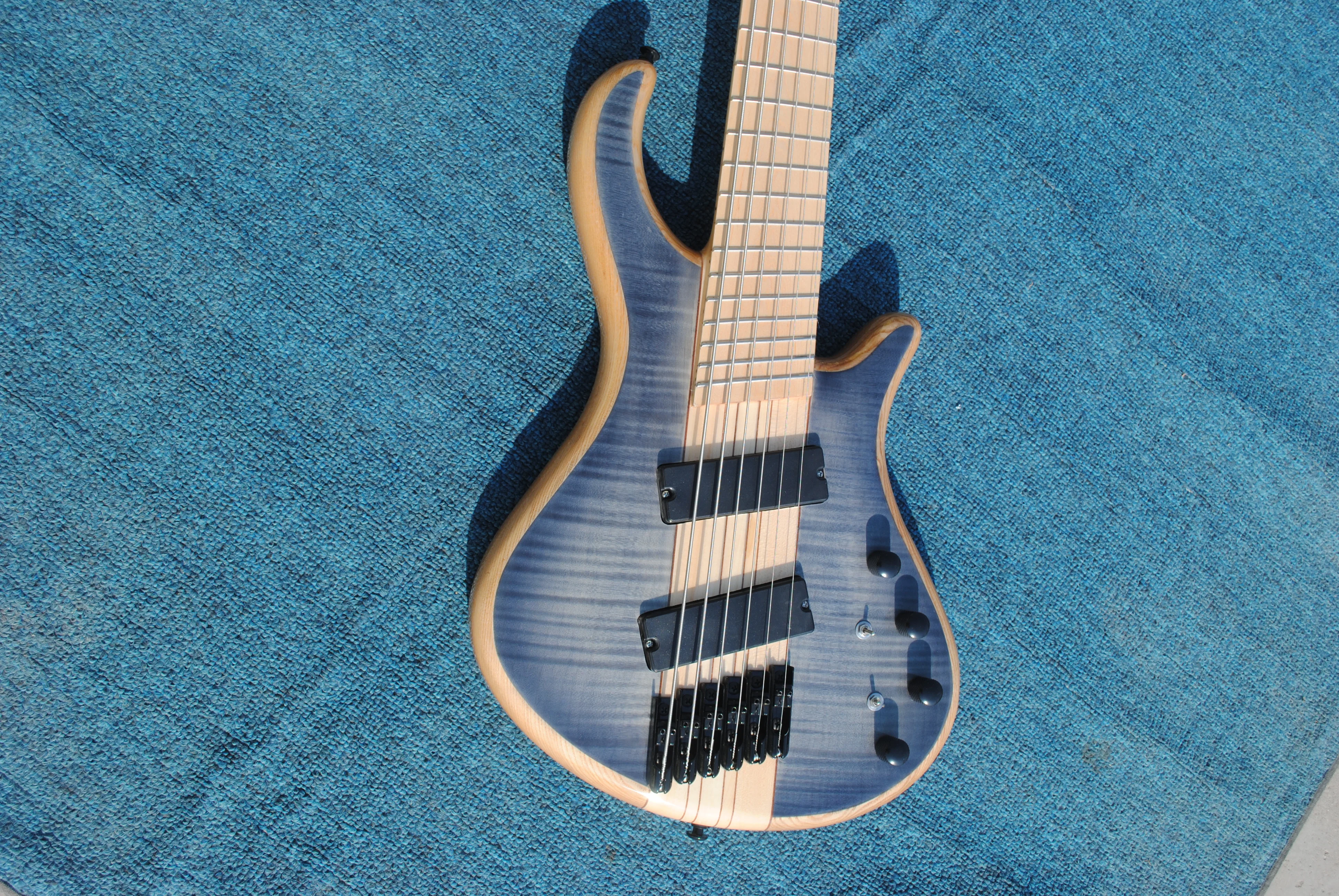 Классический 6 ой Электрогитара Бас пламя бежевый топ Китай (материк). Бесплатная