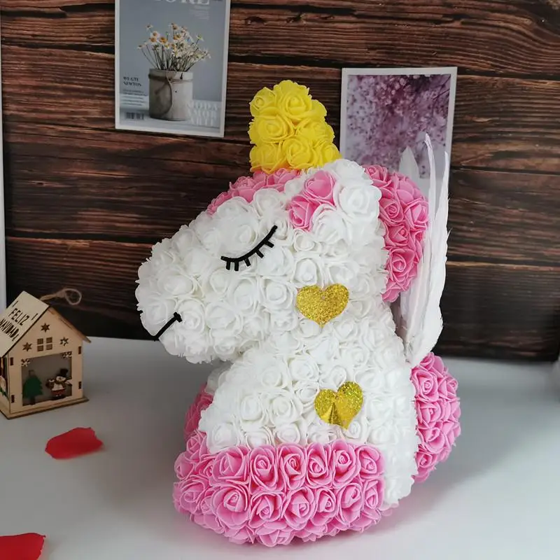 1 шт. Прекрасные Красочные ПЭ розы Единорог искусственные Искусственные цветы