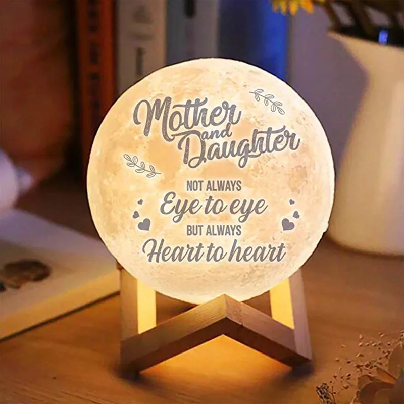 Сделанный на заказ светильник Луны (фото текст узор) 3D печать светящийся