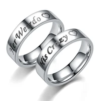 baecyt his crazy her weirdo titanium stainless steel couple ring wedding anniversary engagement promise bands dropshipping