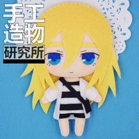 anime angels of death ray 12cm mini keychain doll handmade toys stuffed plush toy diy doll material pack kids gift