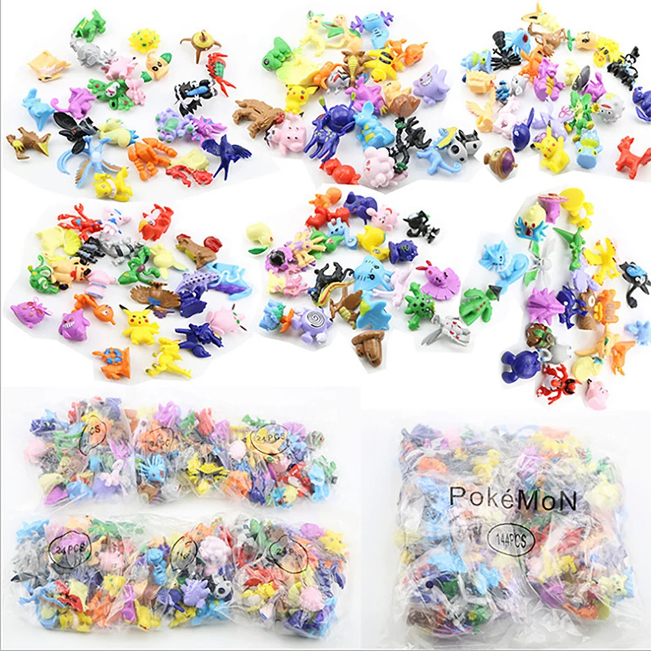

144Pcs Different Styles 2.5-3cm 24 Pcs/Bag Hot Anime Pokemon Action Figure Kids Birthday Gifts Model Toys