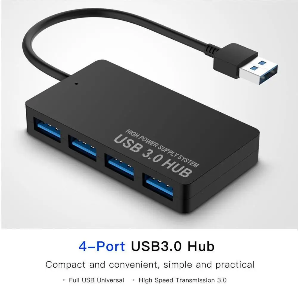 

USB3.0 ультра-тонкий 4-портовый концентратор Высокоскоростной индикатор светильник usb-хаб для ноутбука MacBook PC ноутбука
