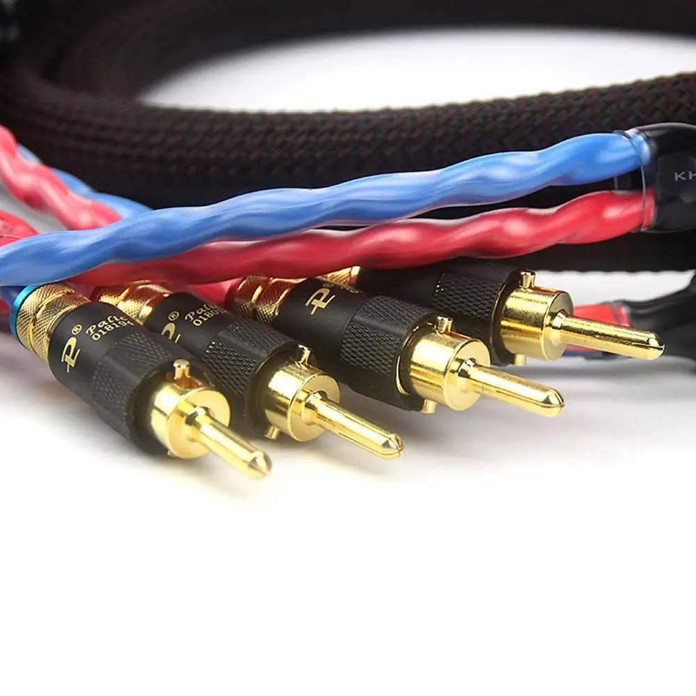 Холдейн пара Hi-Fi с золотым покрытием кабель со штекером типа банан Динамик аудио