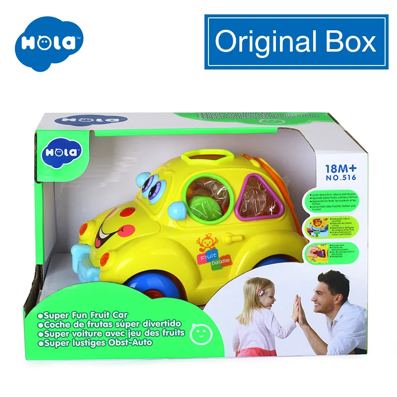 original box HOLA 516 детские игрушки электронная машина с музыкой и светильник и паззлом и фруктами сортировщики Обучающие Развивающие игрушки для детей - Цвет: original box