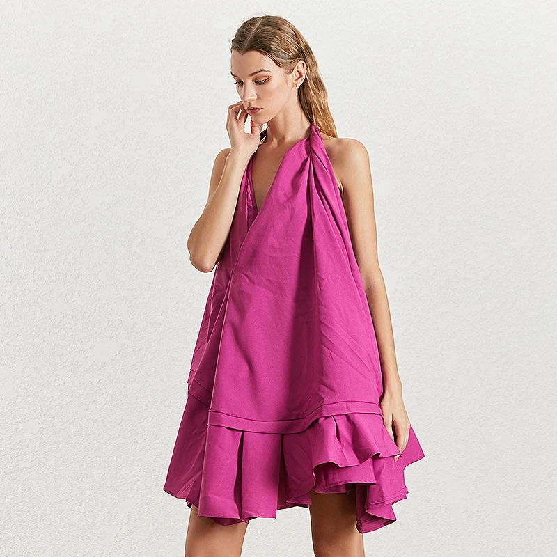 TWOTWINSTYLE сексуальное платье с открытой спиной женское v образным вырезом без