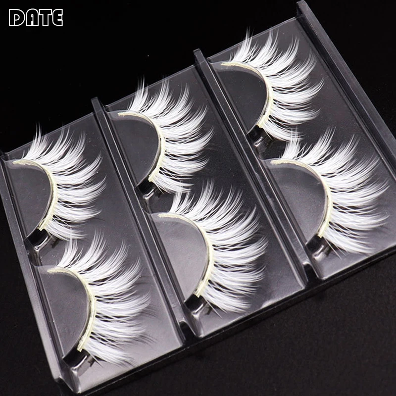 

3 пары белых накладных ресниц натуральные комиксные кудрявые глаза для косплея женские для выступления на сцене набор для макияжа ресницы