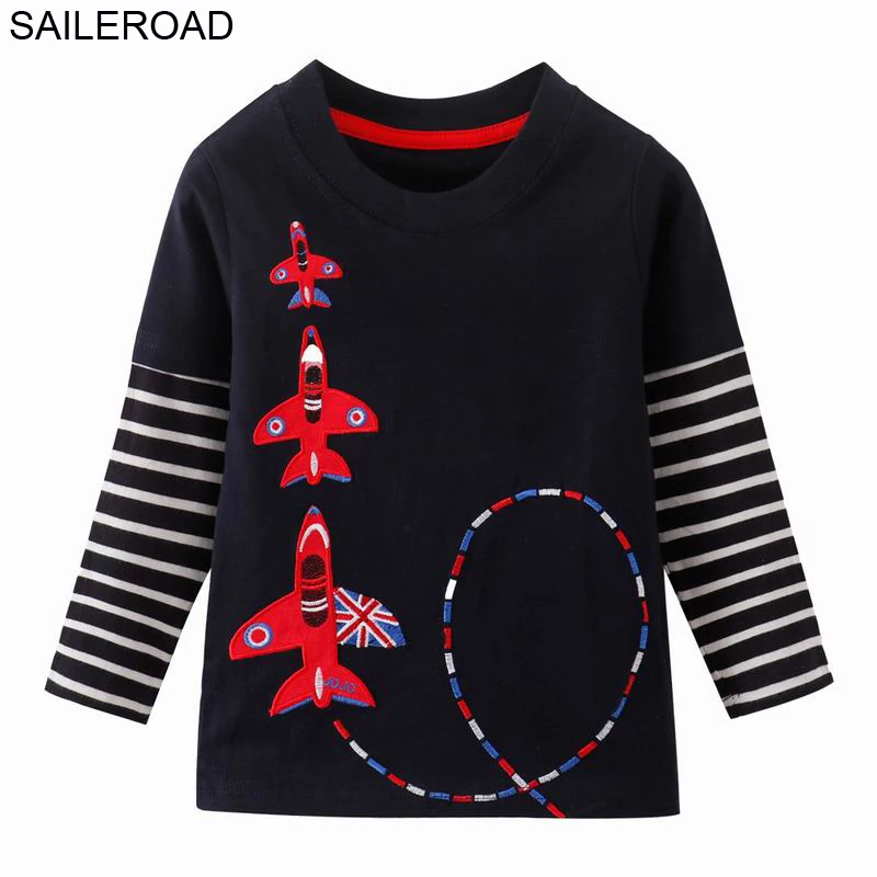 5227 same picture SAILEROAD/Детская футболка с длинным рукавом для маленьких мальчиков с рисунком трактора, весенне-осенняя хлопковая детская одежда для мальчиков от 2 до 7 лет - Цвет: 5227 same picture