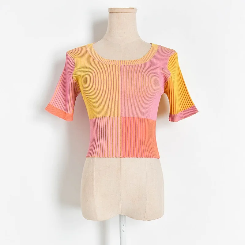 Женский трикотажный сексуальный укороченный Топ для женщин 2020 летний