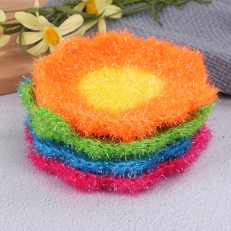 

Scrubber Sponge Dishcloth flower Kitchen Washing Cleaning Towel Dish Rags Wipe