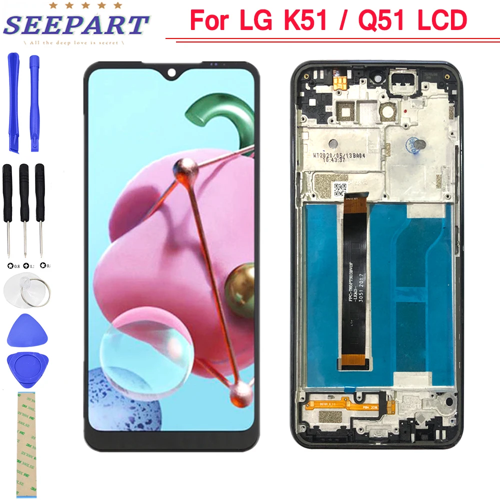 

100% тест для LG K51 Q51 K500, ЖК-дисплей с рамкой для LG K51 K500
