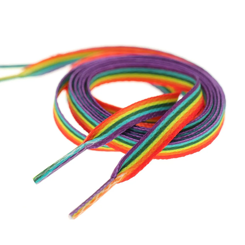 

Rainbow Shoelace Gradient Color Low-cut High Top Canvas Shoes Laces Personalized Printing Shoelace Vertical Pattern Shoelace