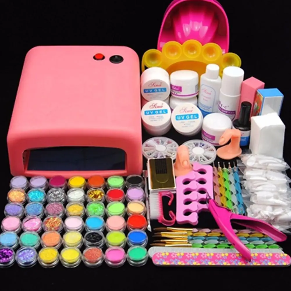 УФ лампа для ногтей 36 Вт набор маникюра с гелем акриловая Форма дизайна блестящая