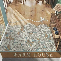 flower creative pattern door mat carpet pvc silk loop anti slip mat cuttable home door mat custom size dustproof entrance carpet