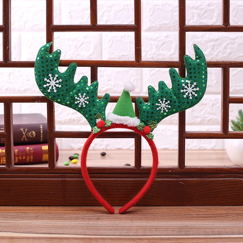 reindeer Antler Head sequins Christmas hair hoop обруч рождество accesorios navidad diademas vinchas navideñas Ободок с рогами - Цвет: see chart
