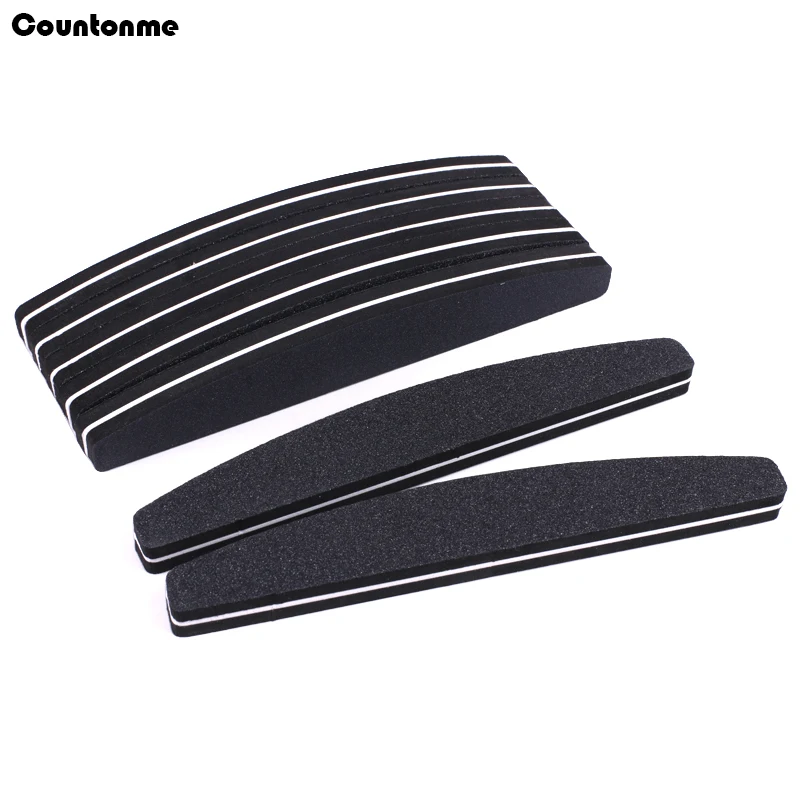 

20Pcs Professional Nail File Sponge Sandpaper Nail Files Buffer For Manicure Half Moon Lime 100/180 Nail Tools