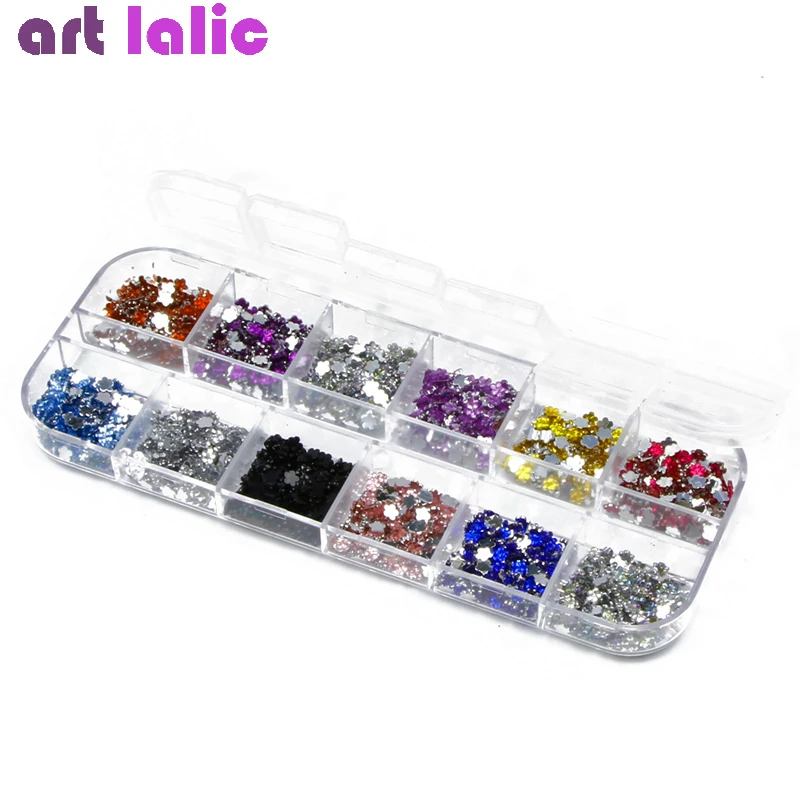 3600 шт. стразы для дизайна ногтей 3D серебряные 2 мм круглые смешанные каплевидные