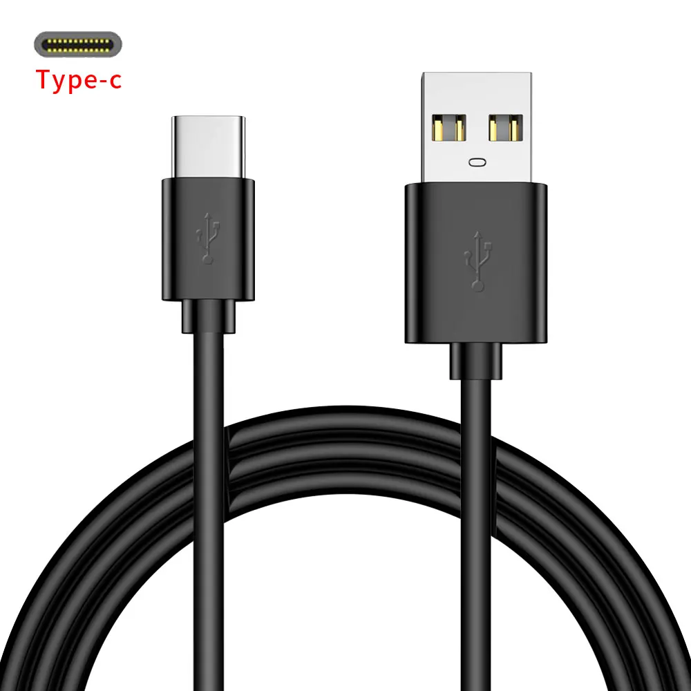 Black Usb type-C кабель для Xiaomi Redmi Note 7 mi9 2.4A USB C кабель для samsung S9 провод для быстрого заряда USB-C шнур для зарядки мобильного телефона - Цвет: Black