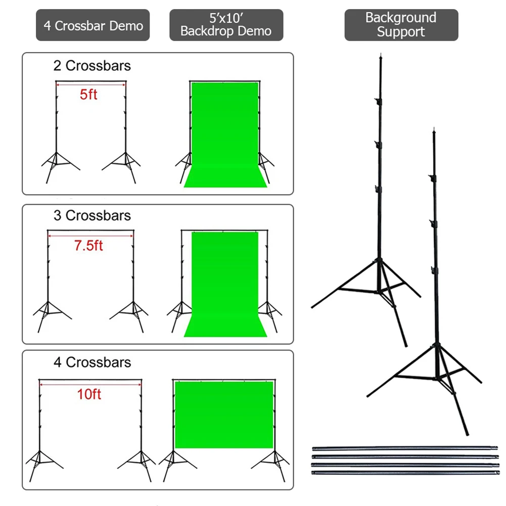 

2*3M Photography Photo Studio Backdrop Background Stand Frame Support System Kit For Video Chroma Key Green Screen Backdrops