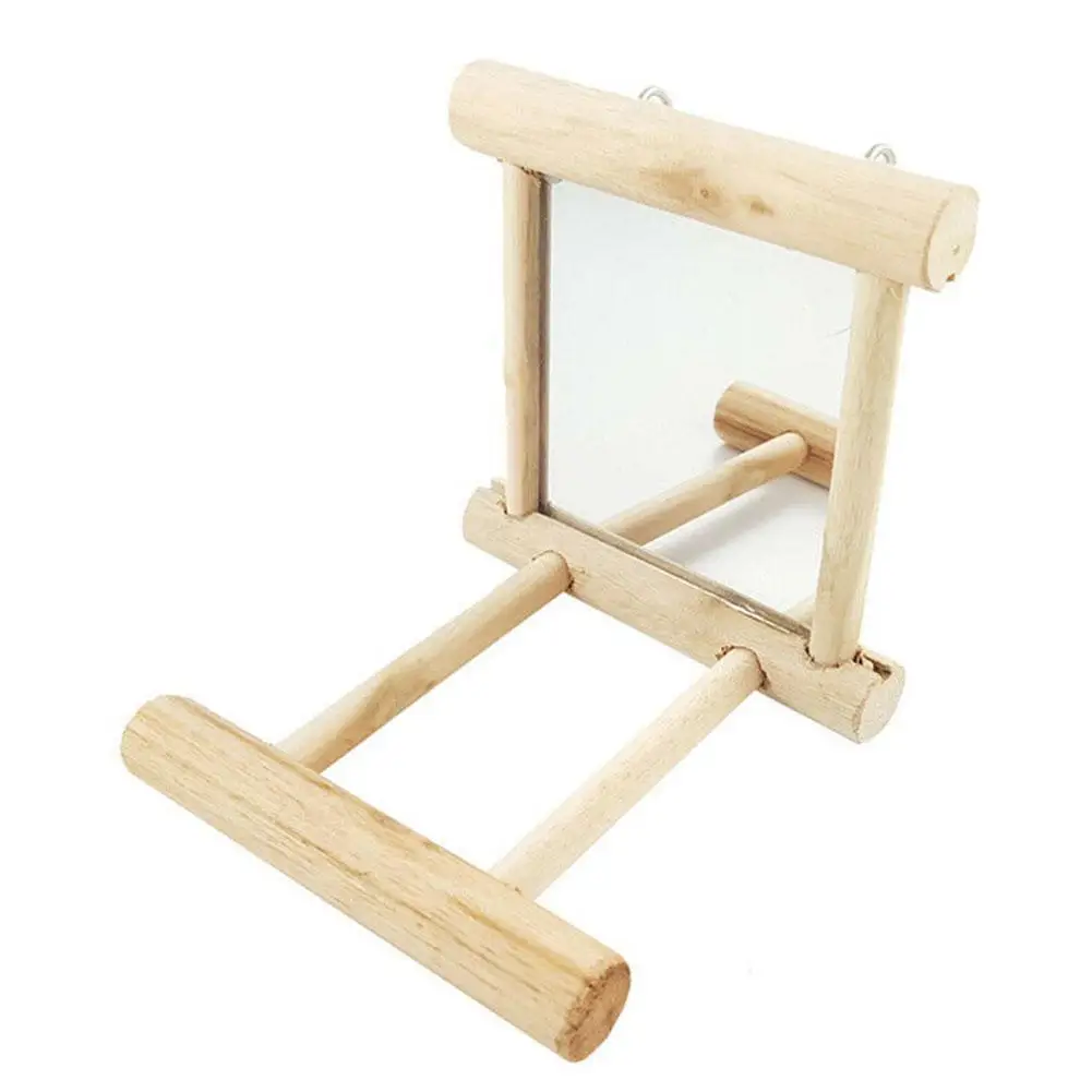 Деревянная игрушка для домашних животных зеркало весело брод игра будгис Cockatiel