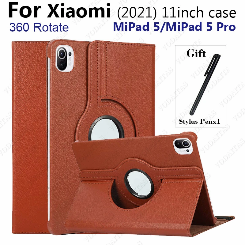 

Чехол-подставка из искусственной кожи с вращением на 360 градусов для Xiaomi MiPad 5 Pro / MIPad 5 2021, чехол для Mi Pad 5 Pro 11, защитный чехол