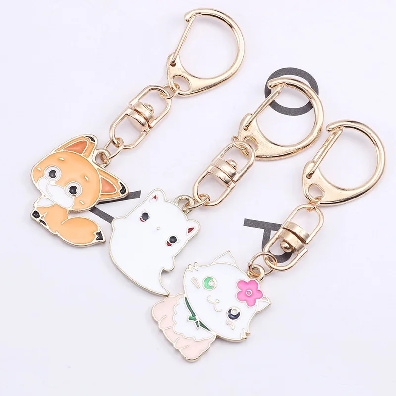 Брелок для ключей с изображением белки призрака лисы кота русалки арбуза