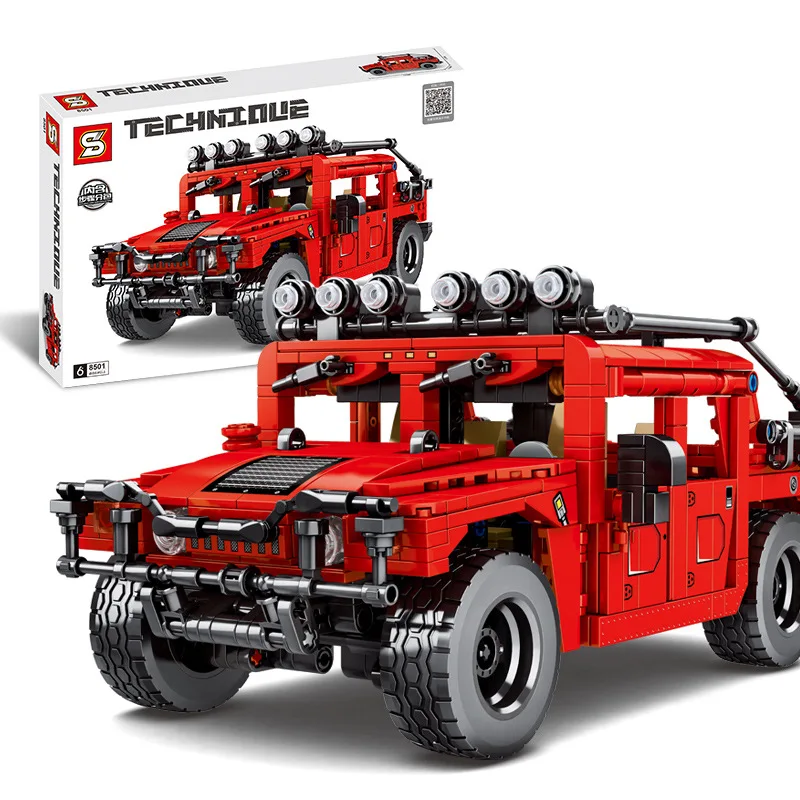 

S brand mechanical Hurricane 8501 Humvee H1 off-road vehicle children's puzzle assembled puzzle small particles building blocks