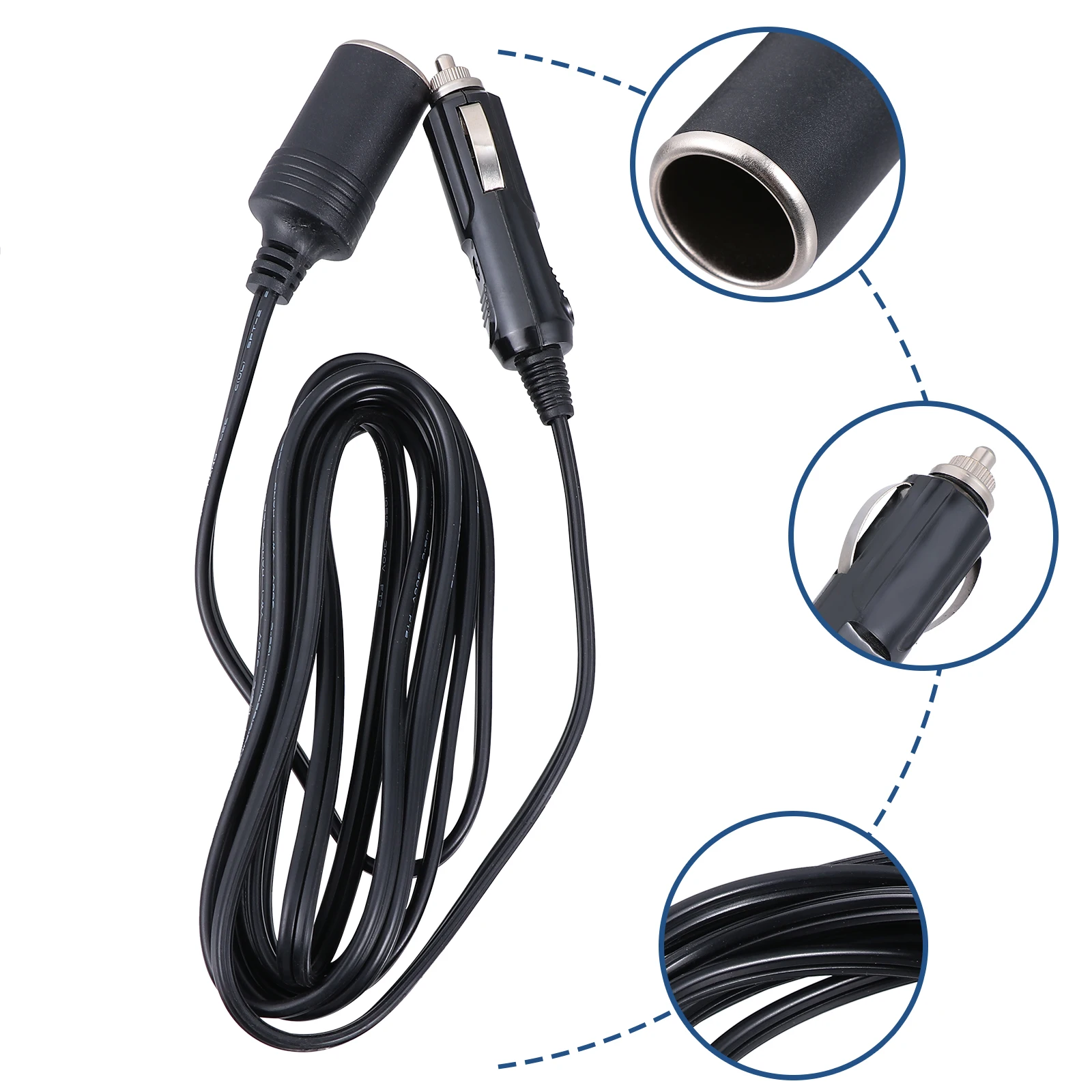 

Universal Cigarette Lighter Adapter Car Charger with Socket Extension Cord (3m)