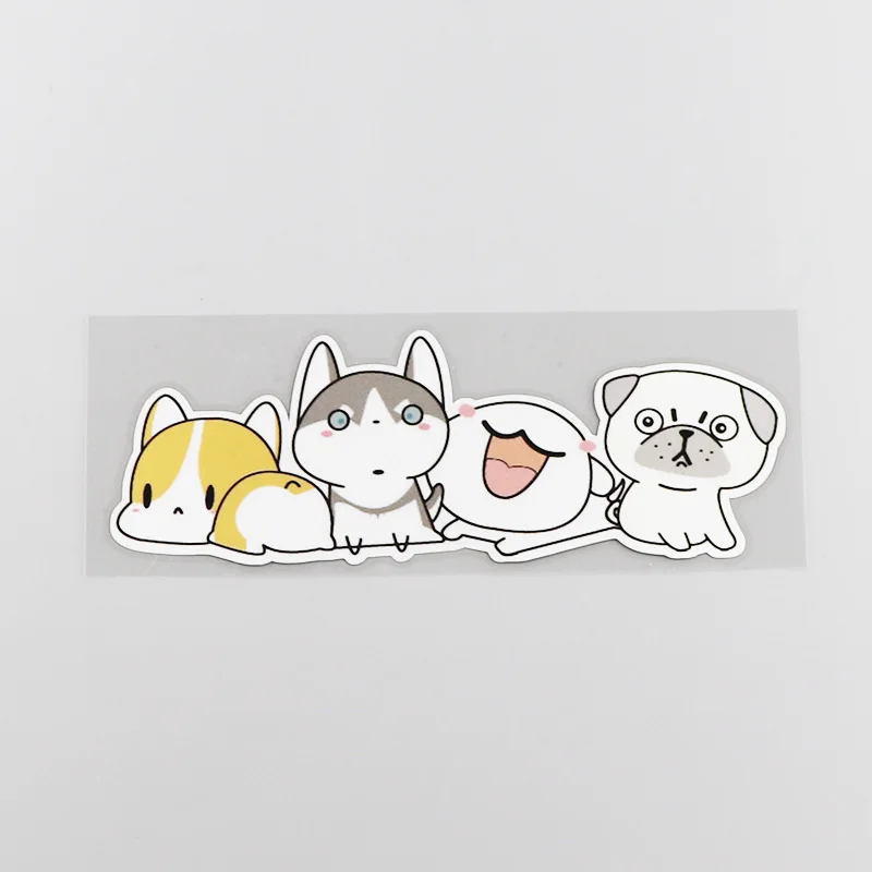 

Автомобильный Стайлинг виниловые наклейки с изображением милой собаки корги Хаски кота мотоцикла велосипеда декоративные наклейки 180x60 мм