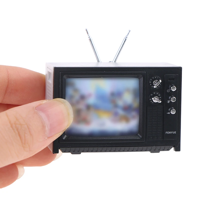 

1PC 1/12 Dollhouse Miniature Television Model Simulation Miniature Furniture Dollhouse Living Room Decoration Television