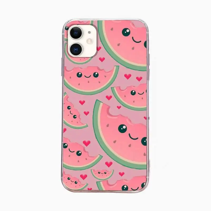 

Cute Cartoon Watermelon Phone Case For Iphone 6 6s 7 8plus X Xr 11 12 Mini Pro Max Fundas Cover