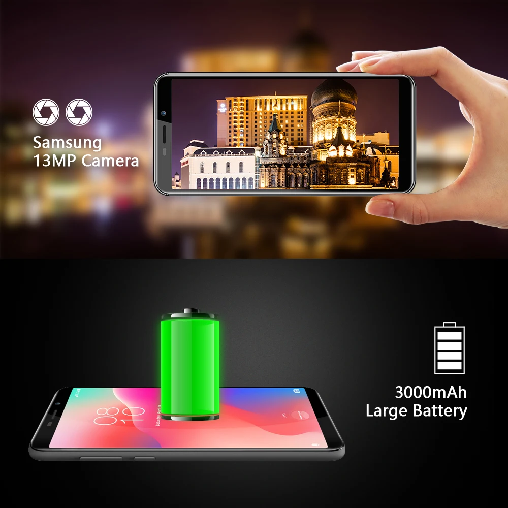 Оригинальная версия HOMTOM C1 16G rom 5," мобильный телефон 13 МП камера отпечаток пальца 18:9 дисплей Android 8,1 MT6580A разблокировка смартфона