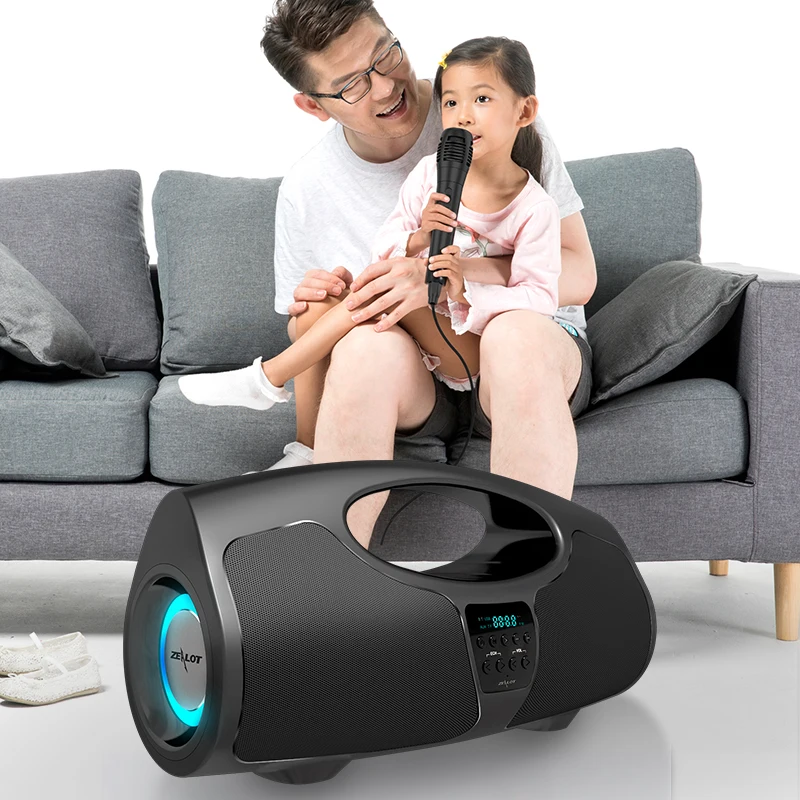 

Wireless Portable Bluetooth Speaker 40W Outdoor Stereo Speaker Subwoofer Music Box with Microphone FM Radio Speaker Zealot P1