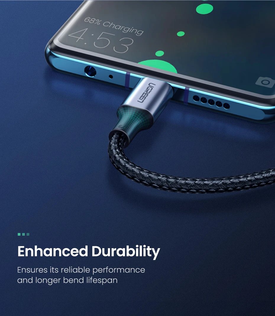 Ugreen usb type C-USB C кабель для samsung Galaxy S9 PD 60 Вт быстрое зарядное устройство кабель для Macbook поддержка Quick Charge4.0 USB шнур