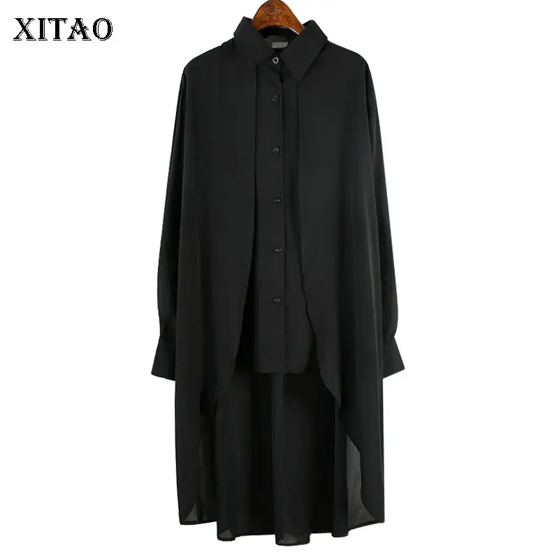 XITAO плиссированная Асимметричная рубашка модная весна 2020 элегантная маленькая