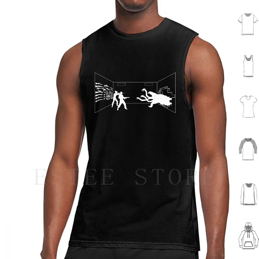 

The Wrong Rec-White Tank Tops Vest Sleeveless Tremors Graboid Guns Movie Movies Horror Sci Fi Science Fiction 90S 1990S