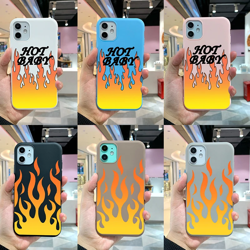 Чехол в стиле пламени для iPhone 12 Pro 11 XR X Xs Max 8 7 Plus Mini SE 2020 силиконовый чехол телефона