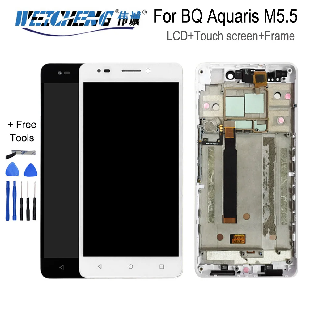 

WEICHENG para BQ Aquaris M5.5 pantalla LCD y la pantalla táctil con el Marco digitalizador asamblea para m5 2017