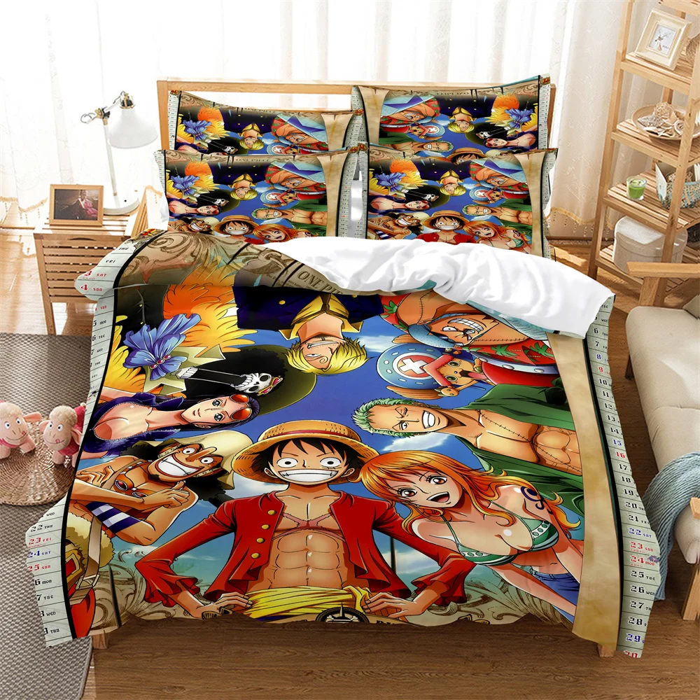 

3D digital printing 2/3pc quilt cover pillowcase double bed set cover quilt Soft Microfiber bedding set Anime characters