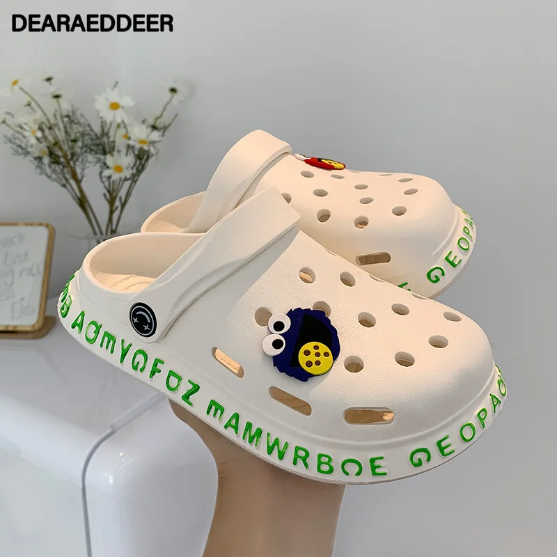 Сандалии и тапочки женские рваные Нескользящие с принтом модная верхняя одежда в