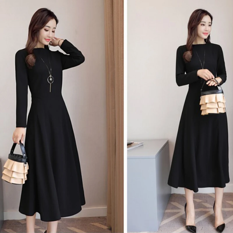 Женское платье миди с длинным рукавом облегающее коктейльное красное черное