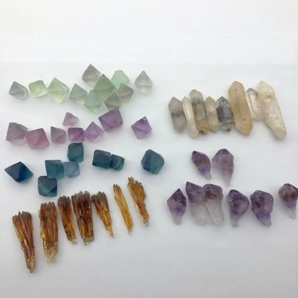 6 шт. сырой драгоценный камень набор Природный рок Кристалл Аметист минеральный