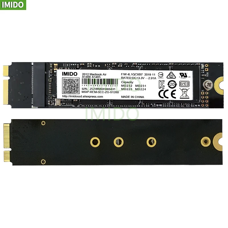 SSD-накопитель для Macbook Air A1465 A1466 Md231 Md232 Md223 Md224 твердотельный накопитель MAC 64 ГБ 128 256