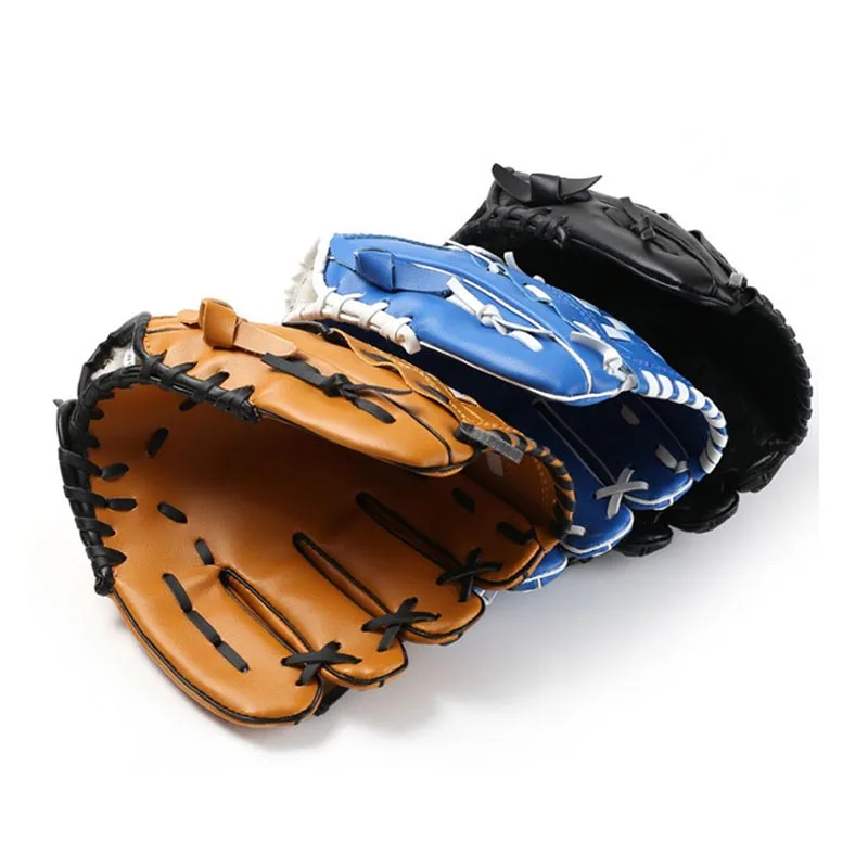 10.5/11.5/12.5 Inch PVC Leather Baseball Glove Outdoor Sports Accessories Left Hand Brown/black/blue Softball Protection Unisex | Спорт и