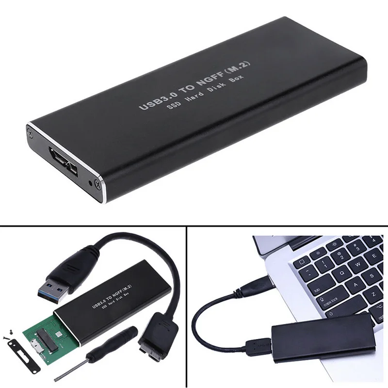 Hard Disk Enclosure Box M.2 NGFF SSD SATA to USB 3.0 Converter Adapter Case External Storage With Screwdriver | Компьютеры и офис