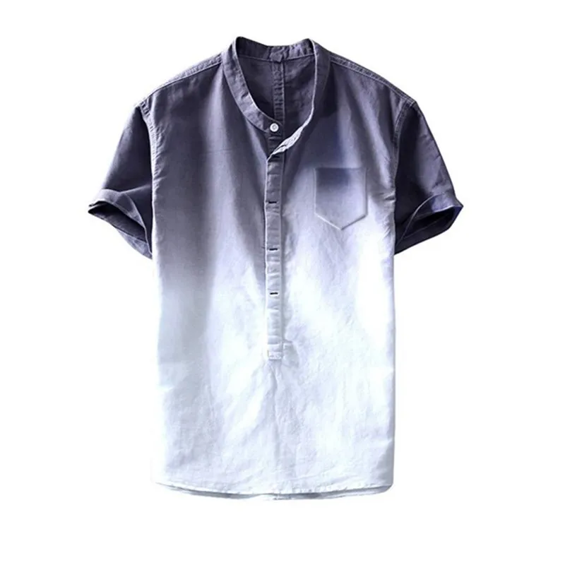 Летняя Повседневная рубашка Топы с коротким рукавом мужская крутая и тонкая